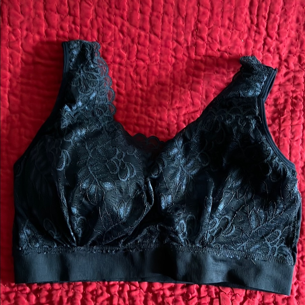 Laura Ashley Black Lace Bra with Wide Straps